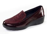 ELENA EDEN, bequeme Damen-Slipper, Weite H, mit herausnehmbarem Fussbett BURGUND