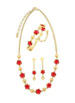 Schmuckset, 3-teilig, im Blumendesign 