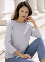 Pullover mit grafischer Struktur GRAU MELIERT