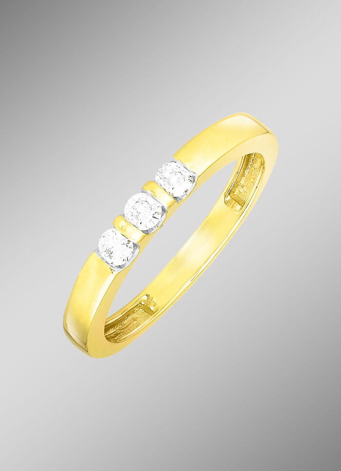 Eleganter Damenring mit 3 Brillanten 
