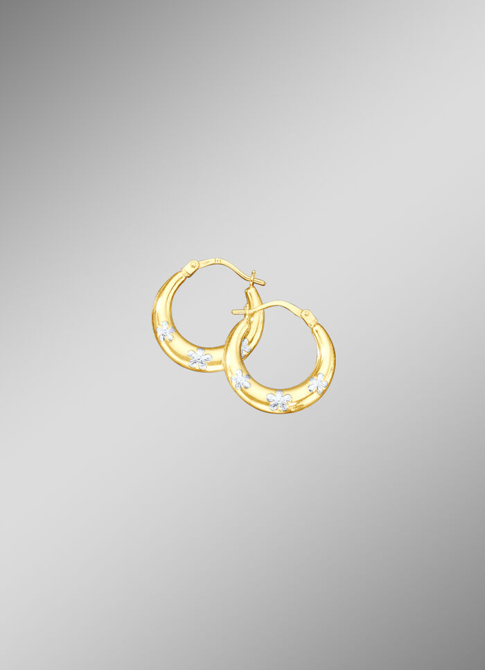 Creolen mit Weissgoldbl&uuml;ten 