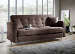 Schlafsofa auf Chromfüßen mit Bettkasten BRAUN