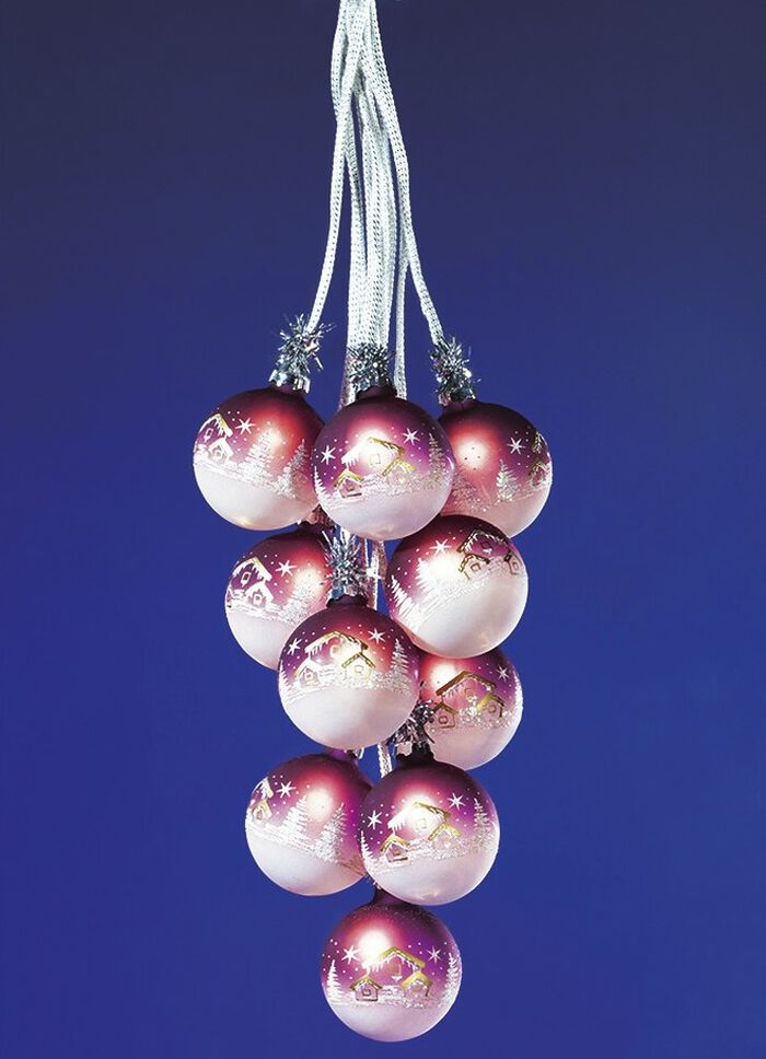 Th&uuml;ringer Glaskugelgeh&auml;nge, 10-flammig LILA