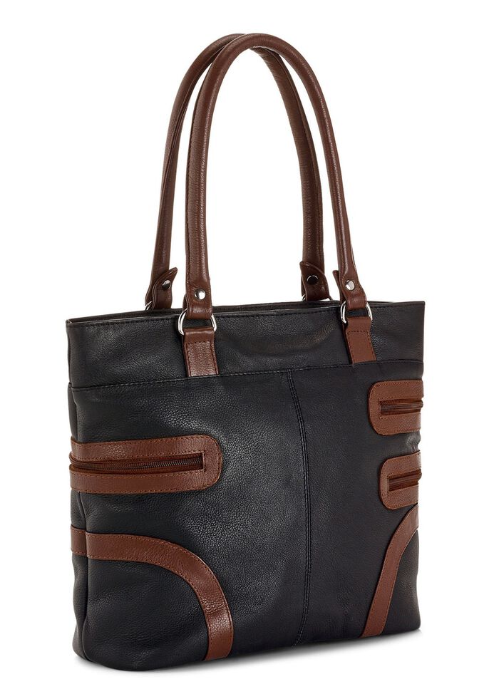 Laurina Tasche aus Rind-Nappaleder SCHWARZ-BRAUN