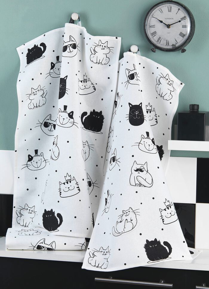 Geschirrt&uuml;cher aus Halbleinen, 3er-Set 