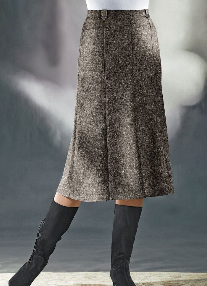Bahnenrock  in Tweed mit Boucle-Effektgarn MOKKABRAUN MEL.
