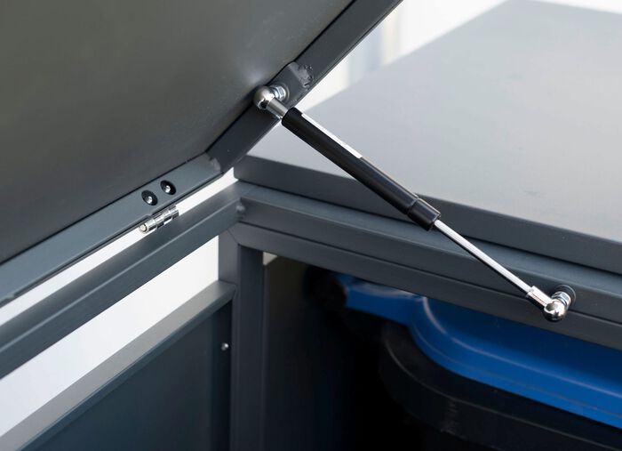 M&uuml;lltonnenbox &laquo;Lacina&raquo;, T&uuml;ren in Holzoptik 