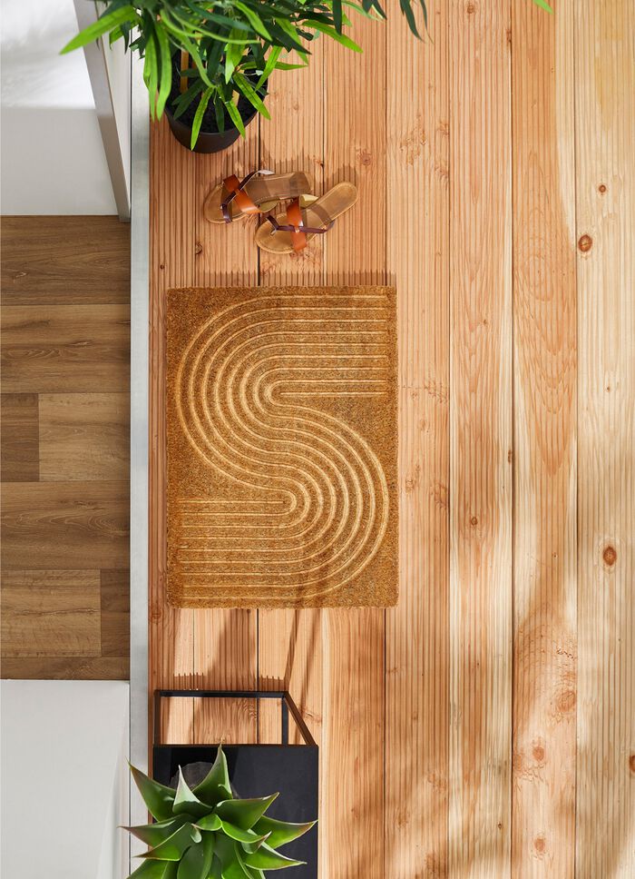 Kokosfussmatte mit rutschhemmender Rückseite 