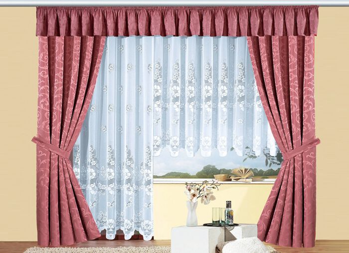 Jacquard Querbehang in veschiedenen Farben FRAISE