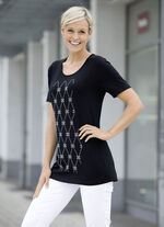 Shirt mit edler Strasszier im Vorderteil, 