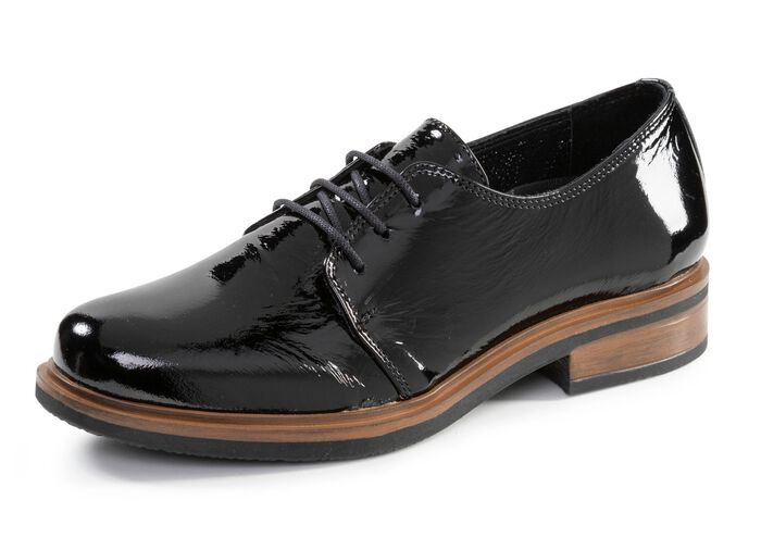 Andrea Conti Schn&uuml;rschuh aus edlem Knautschlackleder 