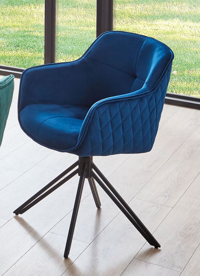 Drehbare Armlehnenst&uuml;hle mit Samtbezug, 2er-Set 