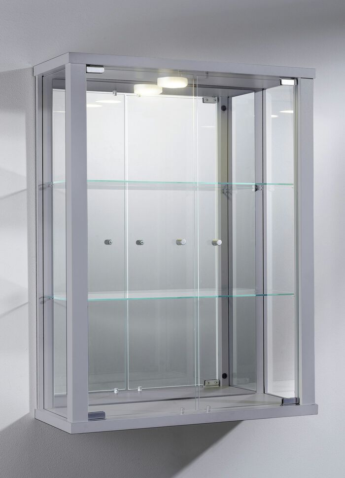 Hängevitrine mit ESG-Sicherheitsglas ALU