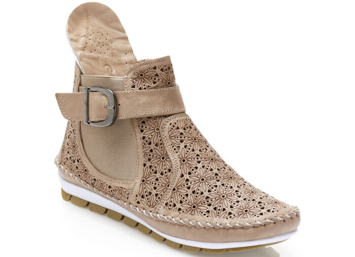 Gemini, sommerliche Damen-Stiefeletten, Weite G, mit herausnehmbarem Fussbett TAUPE