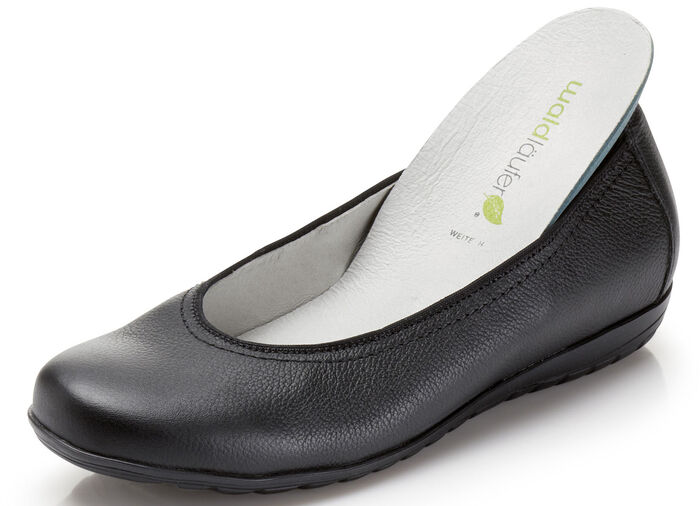 Waldläufer Ballerina mit Rundum-Gummizug SCHWARZ