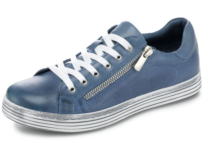 Gemini Schnürschuh mit praktischem Seitenreißverschluss JEANS