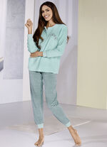 Pyjama aus Frottierstretch mit Garnfärbung 