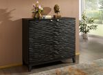 Sideboard mit 3D-Wellendekoration SCHWARZ