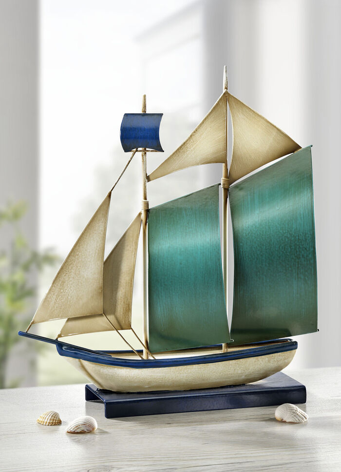 Segelschiff aus Metall BLAU
