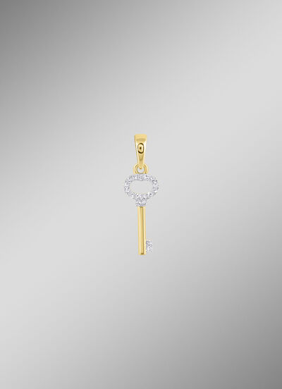 Schl&uuml;ssel-Anh&auml;nger mit 14 Diamanten 
