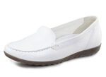 Waldläufer, bequeme Damen-Slipper, Weite H, mit herausnehmbarem Fussbett WEISS