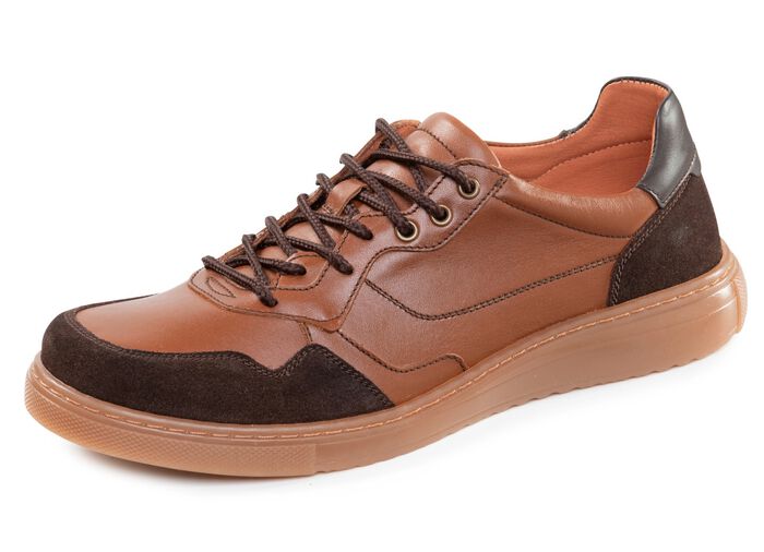 GINO GALANTE, klassische Herren-Schn&uuml;rschuhe, mit herausnehmbarem Fussbett COGNAC