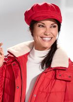 Elegante Damen-Ballonm&uuml;tze, mit r&uuml;ckw&auml;rtigem Elastikeinsatz ROT