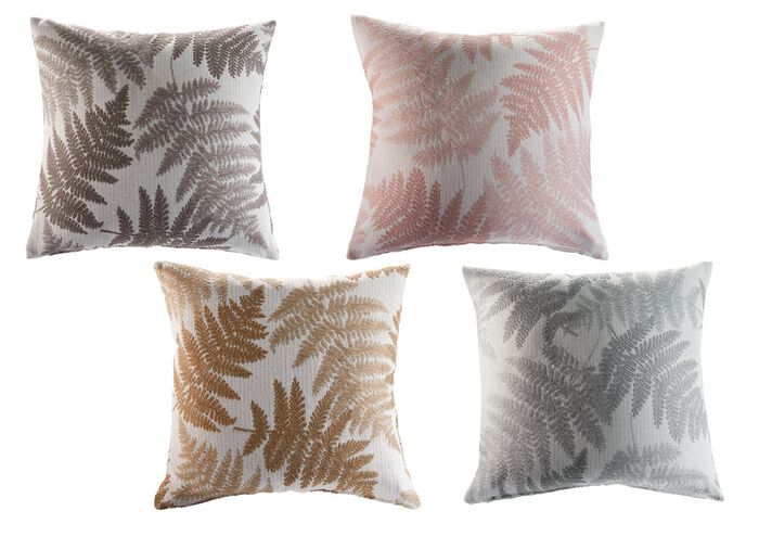 Tagesdecke mit naturnahen Bl&auml;ttermotiven SILBER