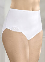 Fünferpack Slips mit elastischen Spitzeneinsätzen 
