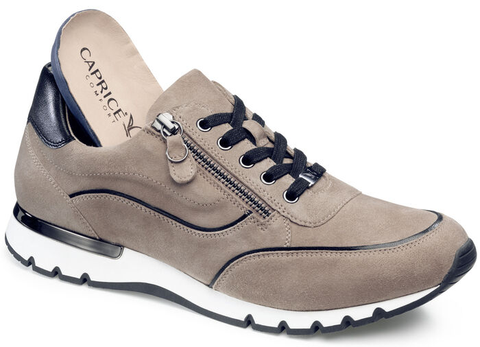 Caprice Schnürschuh mit praktischem Seitenreissverschluss TAUPE
