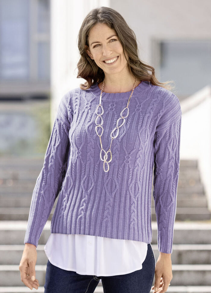 Pullover in Strukturmix FLIEDER