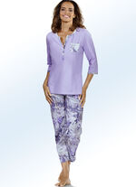 Pyjama mit Knopfleiste und Brusttasche 