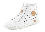 Gemini Schnür-Bootie mit luftiger Perforation und Lederapplikation WEISS