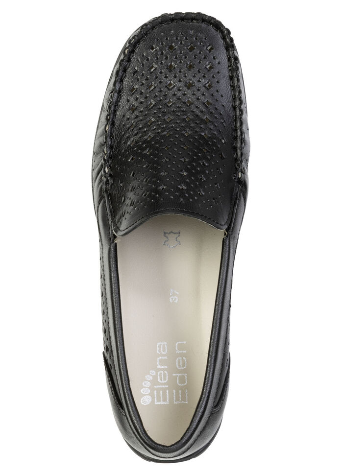 ELENA EDEN, sommerliche Damen-Slipper, Weite H, mit herausnehmbarem Fussbett SCHWARZ