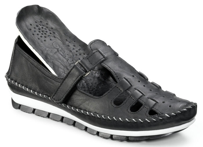 Gemini, klassische Damen-Slipper, Weite G, mit herausnehmbarem Fussbett SCHWARZ