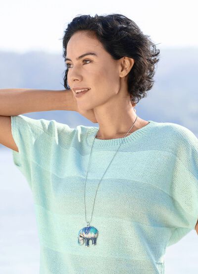 Schlangenkette in Silberoptik mit Elefanten-Anh&auml;nger 