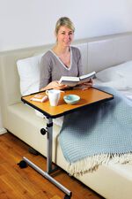 H&ouml;henverstellbarer Komfort- und Betttisch BRAUN