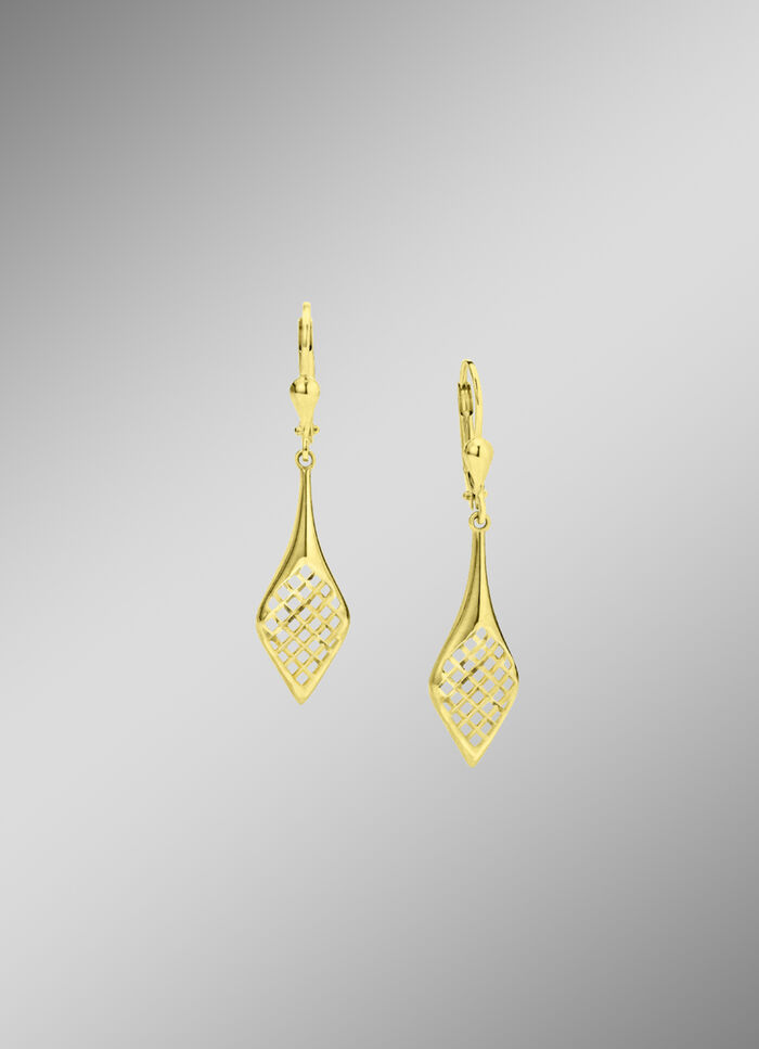 Bewegliche, durchbrochene und gl&auml;nzende Ohrringe 