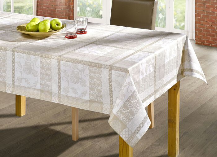Tischdecke aus 100% Baumwolle mit Acryl-Versiegelung BEIGE
