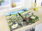 Herdabdeckplatten mit Sommerwiesen-Motiv 