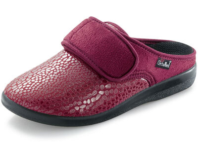 Pantoffel aus Elastik und Veloursmaterial 