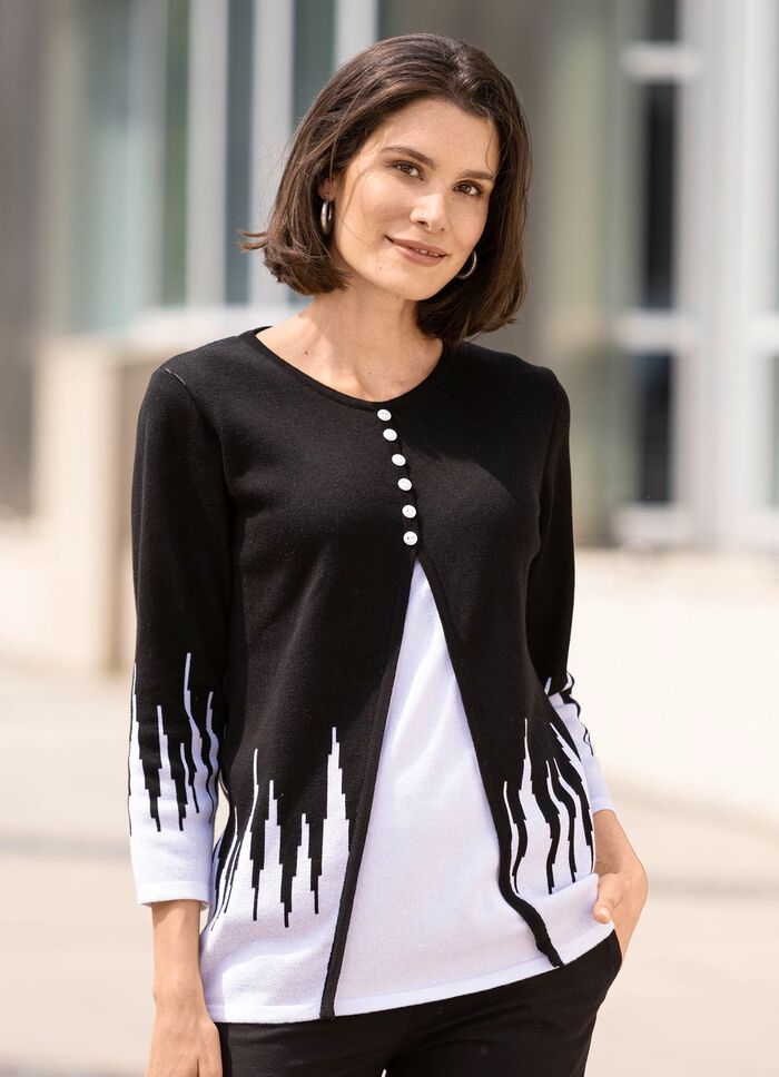 Pullover in Twinset-Optik SCHWARZ-WEISS