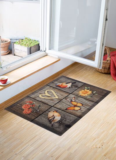 Fussmatte mit Fr&uuml;hlings-Motiven 