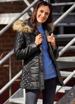 Lederjacke mit abtrennbarer Kapuze 