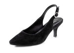 Andrea Conti Sling-Pumps aus weichem Samt-Chevreauleder SCHWARZ