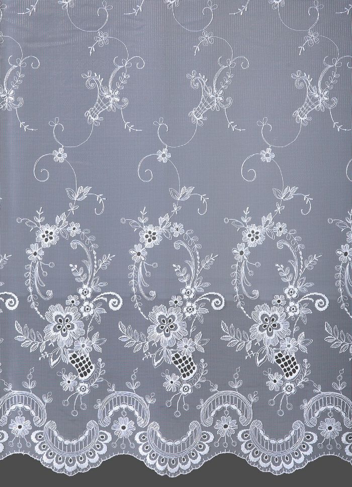 Vorhang mit Plauener Stickerei und Universalschienenband 