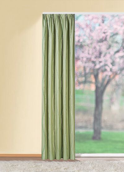 &Uuml;bervorhang mit Wellen-Dessin und Universalschienenband 