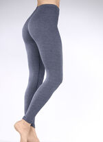 Permatherm Leggings mit bequemem Gummizug im Bund JEANSBLAU MELIERT