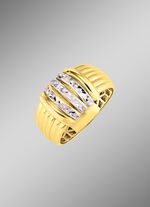 Diamantierter Damenring in Bicolor 