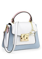 Laurina, Mini-Tasche, Damen, mit abnehmbarem Umh&auml;ngeriemen WEISS-BLAU-ROS&Eacute;